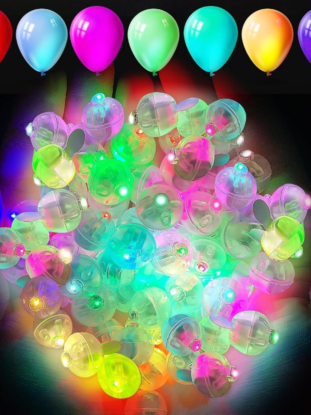 50pcs Multicolor Balloon Lights,Long Standby Time Waterproof Twinkle Mini Light,